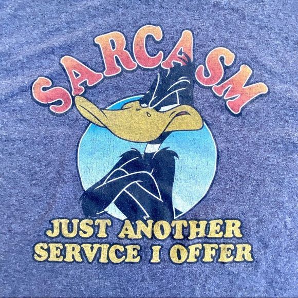 Looney Tunes Daffy Duck Sarcasm Shirt XL - Picture 2 of 7